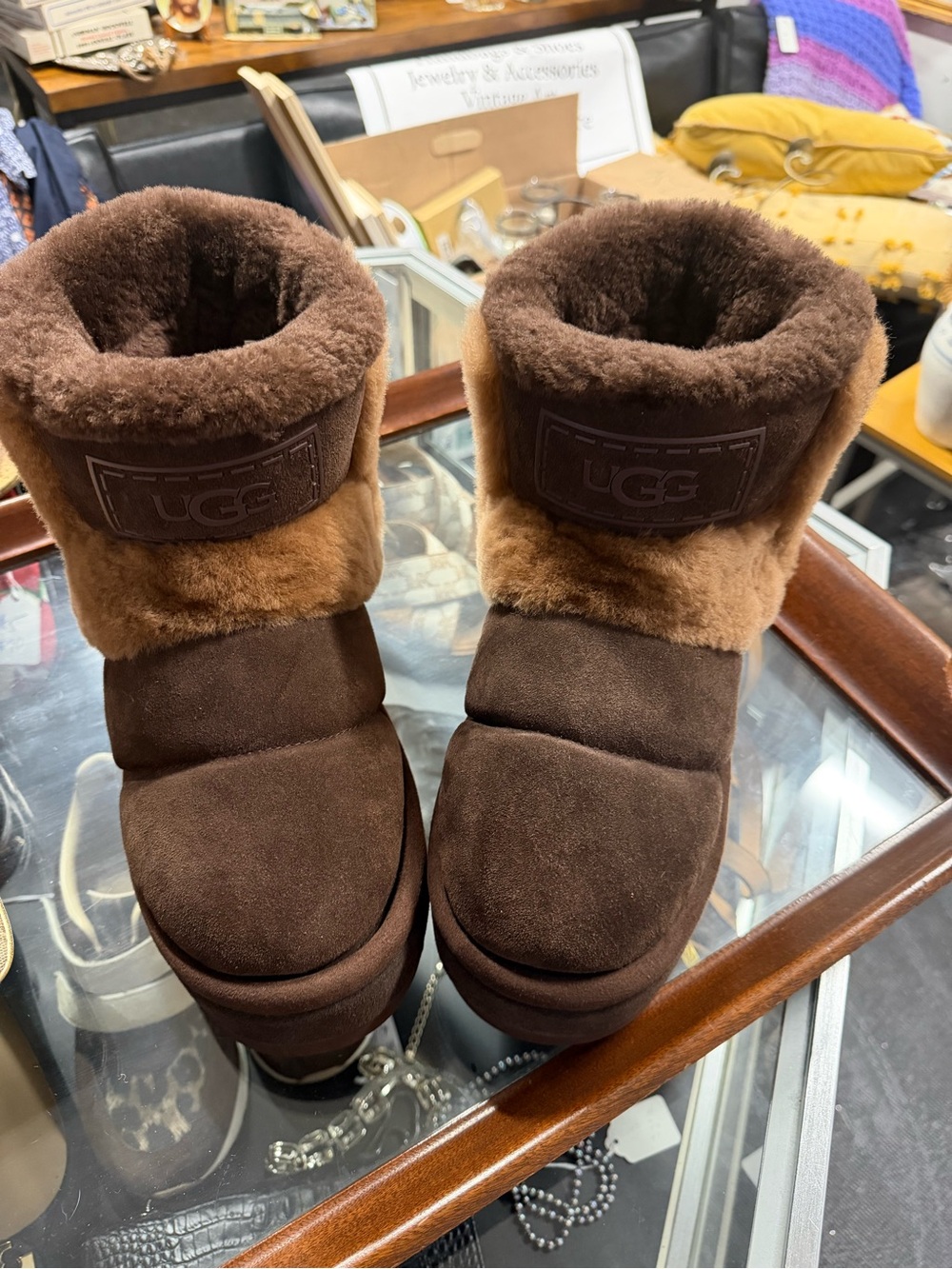 UGG Chocolate Brown Plush Shearling Boots